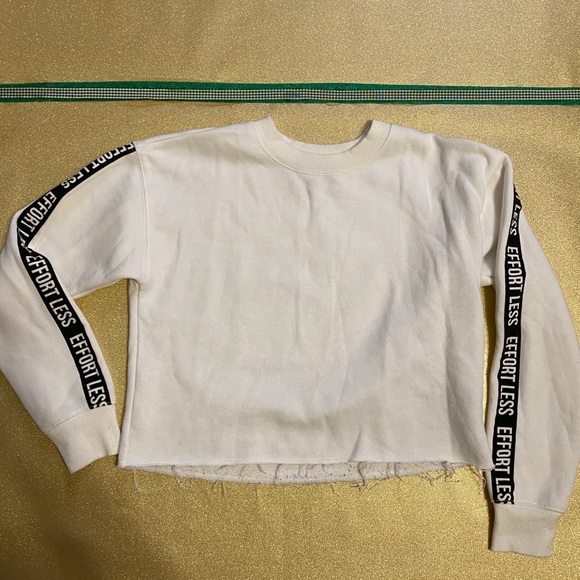Forever 21 White Cropped Crewneck Sweater - Picture 1 of 5